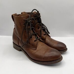 Vintage Shoe Company Lilly Leather High Top Boots Style VS2302 in brown Size 7